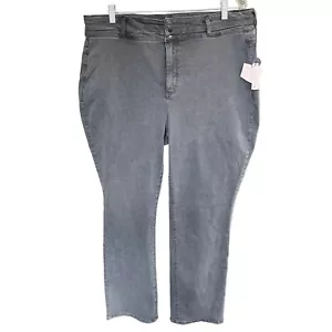 NYDJ Not Your Daughters Jeans Women 18W Marilyn Straight High Rise Stretch Black - Picture 1 of 11