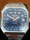 Rare Vintage Soviet Poljot Tachometer Automatic Ussr Watch 2616.2H Blue Dial 70S
