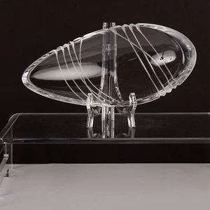 Villeroy Boch Crystal Dish Organics Crosswind oblong oval cut glass bowl 11" - Picture 1 of 3