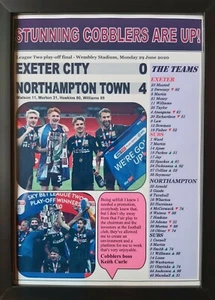 Exeter City 0 Northampton Town 4 - finale play-off 2020 - stampa incorniciata - Foto 1 di 2