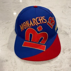 Vintage London Monarchs Reebok Snapback WLAF 90s Big Logo NFL Blue Red - Picture 1 of 10