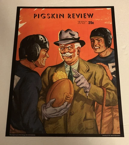 USC Trojans Southern Cal Football 1945 Pigskin Review Program Poster Print 14x11 Cover