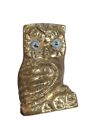 Vintage 1.50" Mini Cast Metal Owl Figurine Signed Aoe