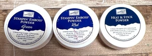 Stampin Up Emboss Powder Red Green White Full - Picture 1 of 2