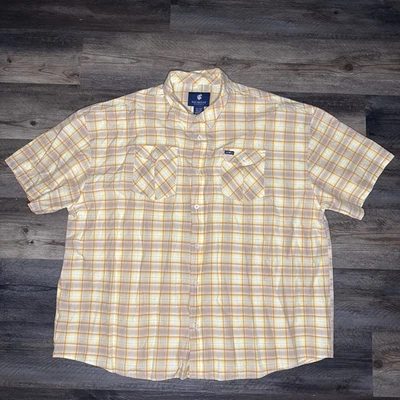 Camisa a Cuadros Rocawear Para Hombre Naranja Amarillo Talla 6XL Manga Corta Abotonada Foto 1 de 4