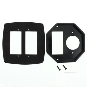 Intermatic 2-Gang Combination 1-5/8 Dia Round GFCI Receptacle Insert Plate WP211 - Picture 1 of 5