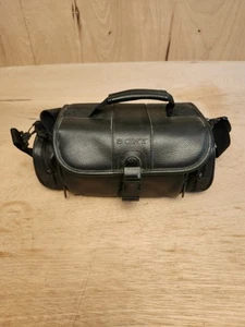 Vintage Sony Black Leather Video Camera Bag Camcorder Carrying Case W/ Straps - Picture 1 of 10