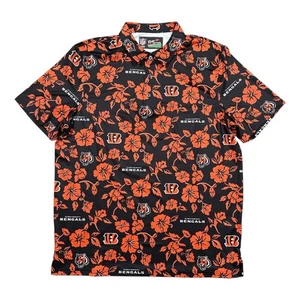 Reyn Spooner NFL Cincinnati Bengals All Over Golf Performance Polo Shirt Mens L - Picture 1 of 7