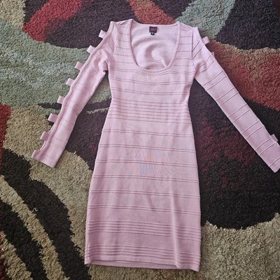 Женский размер M Bebe 2B обтяжку повязка платье с вырезом рукава открытый нижней части спины - Изображение 1 из 4