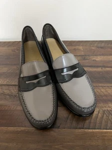 GH Bass Weejuns Grey Black US 10 M Leather Ladies Slip On Penny Loafers Shoes - Picture 1 of 11