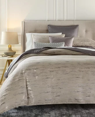 Hotel Collection Impasto Stone 3 Piece Duvet Cover Set King Beige MSRP $550 - Image 1 of 4