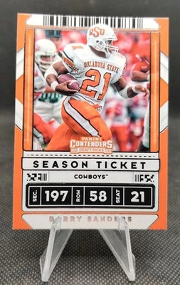 2020 Panini Contenders Draft Picks #9 Barry Sanders Oklahoma State Football Card - Image 1 of 2