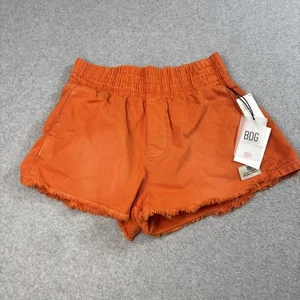 BDG Shorts Damen klein orange hoher Bund ausgefranster Saum Denim Urban Outfitters Boho - Bild 1 von 13