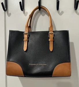 DOONEY & BOURKE JANINE Black Pebbled Leather Top Handle Satchel Bag NWT - Picture 1 of 22