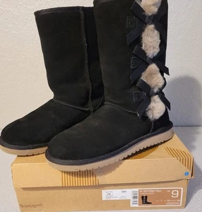 KOOLABURRA BY HUGG WOMEN'S VICTORIA TALL WINTER SUEDE BOOTS, BLACK, US 9 W - Picture 1 of 9