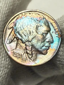 1921 Buffalo Nickel GEM AU+ *UNCIRCULATED* Lustrous Toned - Picture 1 of 2