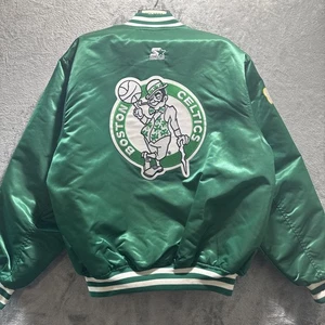 Vintage Starter Boston Celtics Satin Nylon Jacke Herren XL Big Patch Rare 90er - Bild 1 von 13