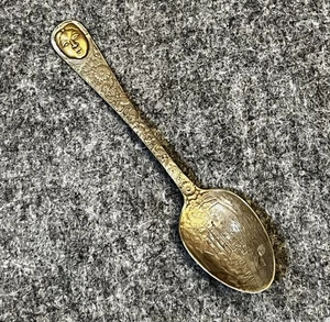 Vintage Silver Souvenir Spoon Floral Chinese Face Ornate Teaspoon 6 inches - Picture 1 of 1
