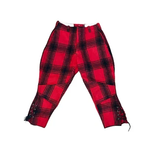 Vintage 1930s Northway Buffalo Plaid Wool Hunting Pants Breeches XS 26" Waist - Picture 1 of 5
