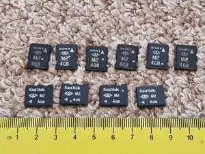 JOB LOT 10 x 4GB MEMORY STICK MICRO M2 MEMORY CARD Sony Sandisk MS PSP Go Mobile - Picture 1 of 1