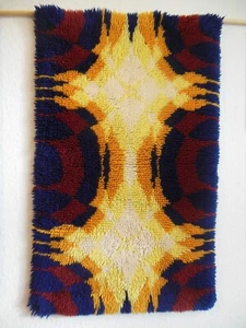 Toller Wandteppich Wandbehang 60er 70er Jahre Op Art Wolle - Bild 1 von 4