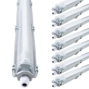 proventa LED-Feuchtraumleuchte 120 cm, Sparset 8 Stück, IP65, inkl. LED-Röhre - Bild 1 von 6