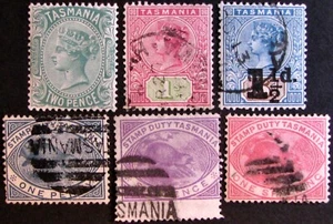 1878-99 TASMANIA F/VF MH/Used 'Queen Victoria' + 3 Postal Fiscal stamps - Picture 1 of 3
