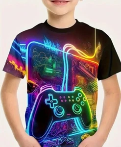 COLORFUL GAME CONSOLE BOY’S 3D PRINT T-SHIRT 9-10YR/11-12YR NWT - Picture 1 of 5