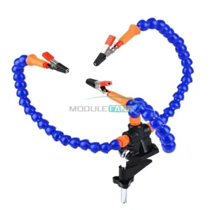 Solder Helping Hands Soldering Third Hand Tool with 3 Flexible Arms Clamp Swivel - Picture 1 of 9