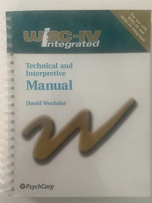 WISC-IV Integrated Technical and Interpretive Manual by David Wechsler 4th Ed. - Image 1 of 4