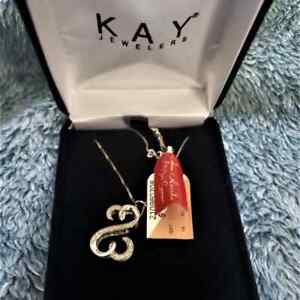 925 JWBR Jane Seymour Kay Jewelers Open Heart Diamond Necklace Not Scrap Lot New