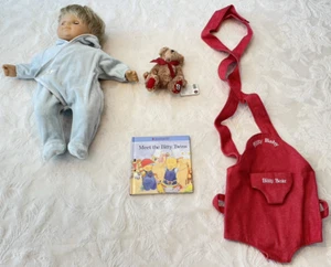 American Girl Bitty Baby Twin Blonde Hair Blue Eyes Boy Doll Lot - Picture 1 of 24