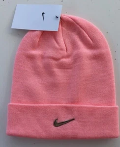 NIKE SWOOSH JUST DO IT STRETCH KNIT BEANIE HAT CORAL DA1997-697 YOUTH GIRLS BOYS - Picture 1 of 12