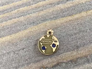 10K Gold And Sapphire Norton Company Service Employee Charm Pendant Worcester MA - Picture 1 of 9