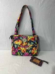 LNC-Vera Bradley Hipster Umhängetasche mit Ausweis Reißverschluss - jazziges Blütenmuster - Bild 1 von 11