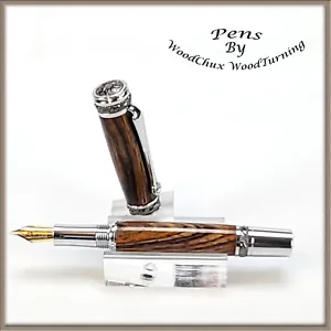 Handmade Exotic Cocobolo Wood Rollerball Or Fountain Pen ART 1413 - Picture 1 of 9