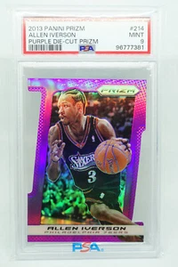 2013 Panini Prizm #214 Allen Iverson Purple Die Cut 5/49 PSA 9 SUPER RARE 76ers - Picture 1 of 2