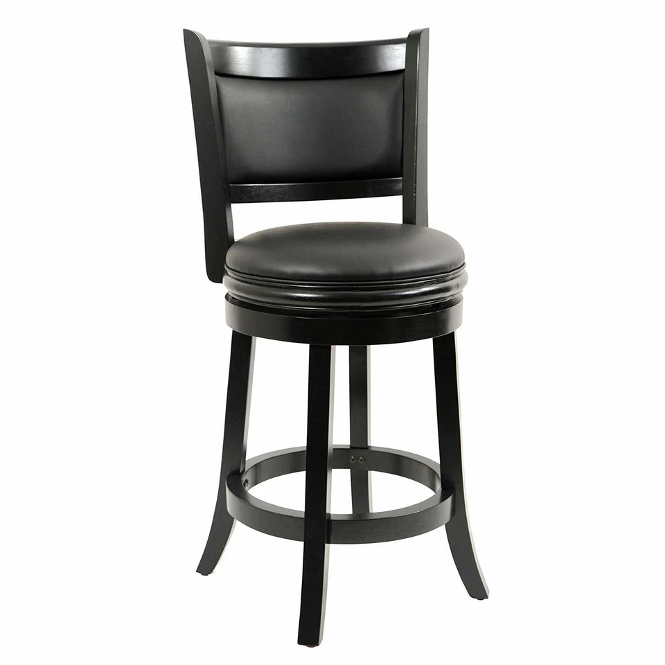 Boraam 45824 Augusta Counter Height Swivel Stool 24-inch Black