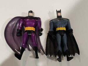  2 Batman Action Figures 1) 1998 Jenner Purple Batsuit e658UXXX 2) Unbranded 