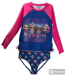 LOL Surprise lizenziertes Mädchen 2-teiliges Schwimmset rosa mit blau Größe L 10/12 neu - Bild 1 von 16