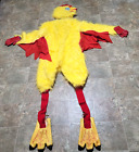 Vintage Chicken Costume Adult Size VHTF Zip Up Jumpsuit Rubber Hands Feet Face