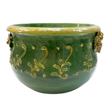 "Green & Yellow Planter" Handmade Italian Pottery