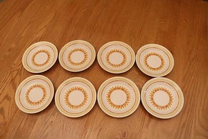 8 Vintage Untertassen Royal Ironstone von Royal China gelb und orange selten Unikat - Bild 1 von 8