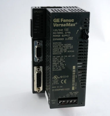 GE Fanuc VersaMax CPU001 IC200PWR102D 120/240 VAC 50/60Hz Power Supply - Image 1 of 4