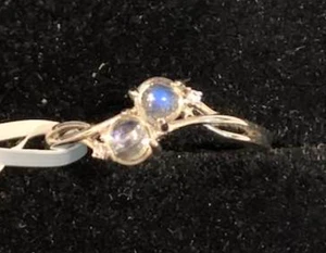 Natürlicher Doppel Mondstein Stein Ring - Bild 1 von 2