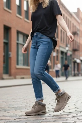 Botas deportivas para mujer Skechers Street Uno resistentes Wintriness color topo oscuro talla 9 Foto 1 de 4