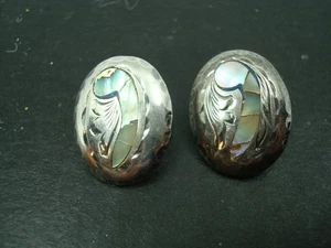 Abalone sterling jcm Guadalajara mexico earrings - Picture 1 of 7
