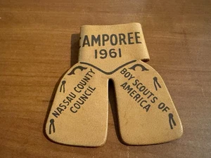 BSA, 1961 Camporee Leather Chaps Neckerchief Slide, Nassau County Council - Picture 1 of 2