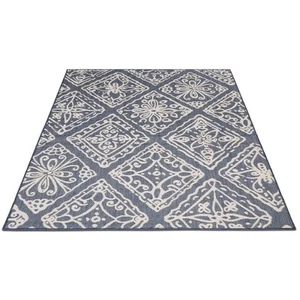 GAD Jule Premium Geometric Indoor Outdoor Area Rug DENIM BLUE 7'10" X 10'2" - Picture 1 of 5