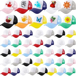 50 Pcs Mesh Baseball Hat Sublimation Trucker Caps DIY Blank Trucker Hats for ... - Picture 1 of 7